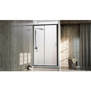 Душевая дверь Veconi Vianno VN-72B 150x190 прозрачная, черная (VN72B-150-01-C4)