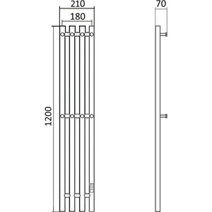 Полотенцесушитель электрический Маргроид Inaro 18x120 правый, черный матовый (Inaro-12018-1049-9005R)