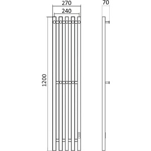 Полотенцесушитель электрический Маргроид Inaro 27x120 правый, белый матовый (Inaro-12024-1049-9016R)