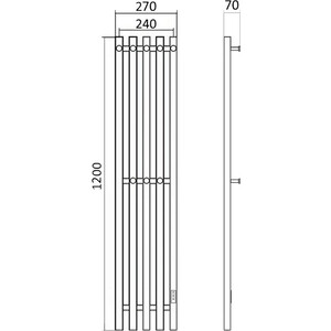 Полотенцесушитель электрический Маргроид Inaro 27x120 правый, черный матовый (Inaro-12024-1049-9005R)