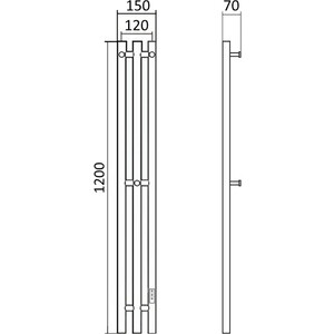 Полотенцесушитель электрический Маргроид Inaro 15x120 правый, черный матовый (Inaro3v-12012-1049-9005R)