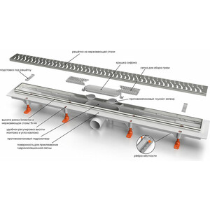 Душевой лоток Veconi Line Black 550 черный матовый (V550LB)