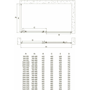 Душевой уголок Veconi Rovigo RV-072B 140х100 прозрачный, черный (RV072B-140100-01-C4)