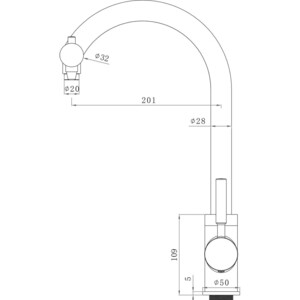 Смеситель для кухни Seaman Barcelone с подключением фильтра, светлая оружейная сталь (SSL-5226-GL)
