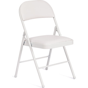 Стул складной TetChair Folder (mod 3022G) каркас: металл, сиденье/спинка: экокожа, 46,5x47,5x79 см, white (белый) / white (белый) кресло tetchair livorno mod 1602 металл ткань серый вельвет
