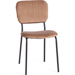 Стул TetChair Carol (mod UC06) металл, вельвет 45x56x82 см Brown (коричневый) HLR11 / черный кресло tetchair charm ткань коричневый коричневый f25 зм7 147