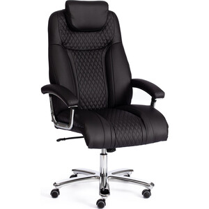 Кресло TetChair Trust (max) кож/зам черный/черный стеганный/черный, 36-6/36-6/36-6/06 кресло tetchair comfort lt 22 кож зам 36 6