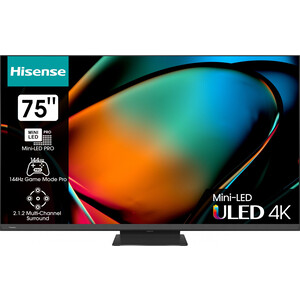 Телевизор Hisense QLED 75U8KQ черный (75'',4K, 120Hz, SmartTV,WiFi) QLED 75U8KQ черный (75",4K, 120Hz, SmartTV,WiFi) - фото 1