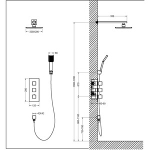 Душевая система Timo Tetra-thermo с термостатом, золото матовое (SX-0179/17SM)