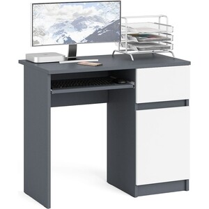 Стол компьютерный СВК Мори МС-1 правый, цвет графит/белый (1025960) стол придиванный мебелик агами графит