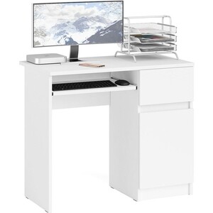Стол компьютерный СВК Мори МС-1 правый, цвет белый (1025956) регулируемый стол для ноутбука tatkraft
