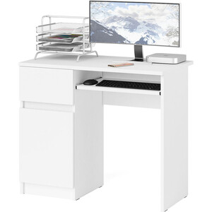 Стол компьютерный СВК Мори МС-1 левый, цвет белый (1025951) ника стол компьютерный симба