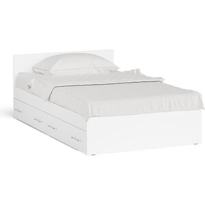 Кровать с ящиками СВК Мори 120, цвет белый (1026894) детская моби эйп 11 40 кровать 13 14 стеллаж белый дуб белый 800х1600 мм