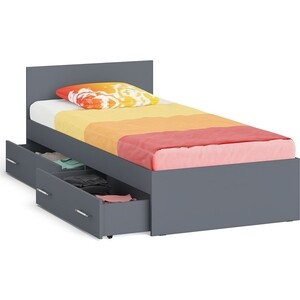 Кровать с ящиками СВК Мори 090, цвет графит (1026904)