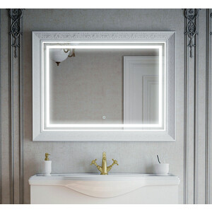 Зеркало Corozo Классика 105х80 подсветка, сенсор, белое (SD-00000862) зеркало corozo фоссо 80х60 v д сенсор sd 00001188