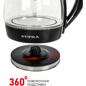 Чайник электрический Supra KES-1855G черный/прозрачный KES-1855G черный/прозрачный - фото 4