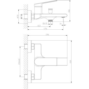 Смеситель для ванны Orange Gauss черный матовый (M30-100b)