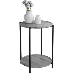 Стол журнальный Мебелик BeautyStyle 21 орех гикори grey/ черный (П0006727) журнальный столик круглый 47 8x51 6 см лофт