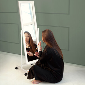 Зеркало напольное Мебелик BeautyStyle 27 белый 135 см х 42,5 см (П0006797)
