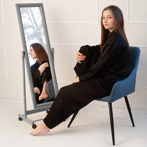 Зеркало напольное Мебелик BeautyStyle 27 серый 135 см х 42,5 см (П0006802)