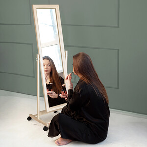 Зеркало напольное Мебелик BeautyStyle 27 слоновая кость 135 см х 42,5 см (П0006803)