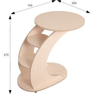 Стол подкатной Мебелик Стелс молочный дуб (П0006745)