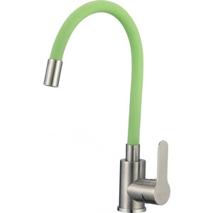 Смеситель для кухни D-Lin с гибким изливом, зеленый/сатин (H155316-5) смеситель для ванны эверест с картриджем зеленый b22 274e