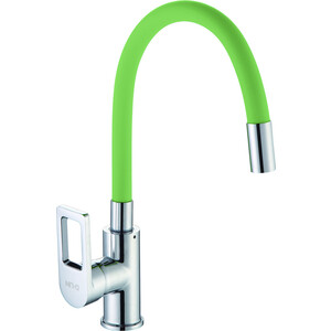 Смеситель для кухни D-Lin с гибким изливом, зеленый (D155308-5) смеситель для ванны эверест с картриджем зеленый b22 274e