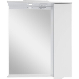 Зеркало-шкаф Sanstar Bianca 70х75 с подсветкой, белый (165.1-2.5.1.) зеркало со шкафом sanstar