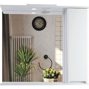 Зеркало-шкаф Sanstar Адель 80х70 с подсветкой, белый (176.1-2.4.1.) зеркало шкаф emmy стоун 80х70 левый серый бетон stn80mir l