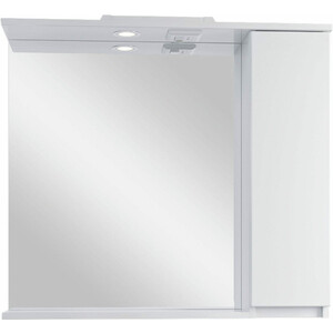 Зеркало-шкаф Sanstar Квадро 80х70 с подсветкой, белый (128.1-2.4.1.)