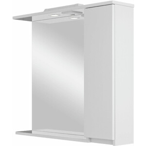 Зеркало-шкаф Sanstar Квадро 80х70 с подсветкой, белый (128.1-2.4.1.)