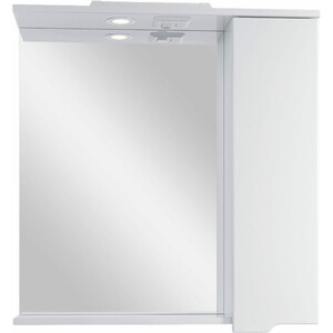 Зеркало-шкаф Sanstar Лайн 70х75 с подсветкой, белый (145.1-2.5.1.)