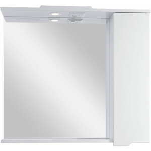 Зеркало-шкаф Sanstar Лайн 80х75 с подсветкой, белый (144.1-2.5.1.)