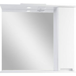 Зеркало-шкаф Sanstar Ориана 80х75 с подсветкой, белый (280.1-2.4.1.)