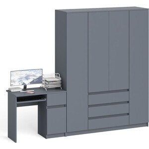 Комплект СВК Мори Стол компьютерный МС-1 правый + Шкаф МШ1600.1, цвет графит стол для ноутбука wonder worker