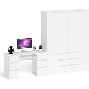Комплект СВК Мори Стол компьютерный МС-2 + Шкаф МШ1600.1, цвет белый надстройка для стола элиот 041 69 1300х340х1400 белый фасадный баунти песочный
