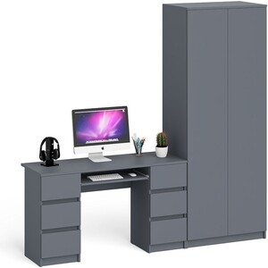 Комплект СВК Мори Стол компьютерный МС-2 + Шкаф МШ800.1, цвет графит стол журнальный берли 900 × 500 × 460 мм дуб графит