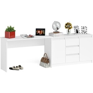 Комплект СВК Мори Стол письменный МСП1200.1 + Комод МК1200.3, цвет белый стол письменный мебельный двор с мд 1 04 дуб
