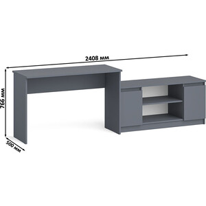 Комплект СВК Мори Стол письменный МСП1200.1 + Тумба МТВ1200.1, цвет графит
