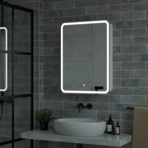 Зеркало-шкаф Reflection Circle 55х80 подсветка, сенсор, белый (RF2107SR)