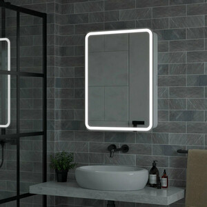 Зеркало-шкаф Reflection Circle 60х80 подсветка, датчик движения, белый (RF2109SR)