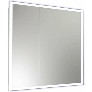 Зеркало-шкаф Reflection Cube 80х80 подсветка, датчик движения, белый (RF2213CB) зеркало шкаф mixline этьен 80 правый с подсветкой 4640030869824