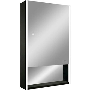 Зеркало-шкаф Reflection Box Black 50х80 подсветка, сенсор, черный (RF2419BL) зеркало шкаф mixline этьен 80 правый с подсветкой 4640030869824