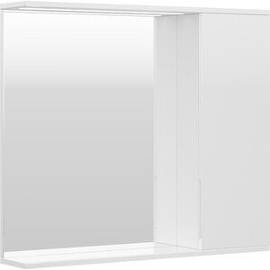 Зеркало-шкаф Volna Lake 80х70 правое с подсветкой, белый (zsLAKE80.R-01) зеркало шкаф mixline