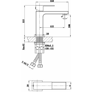 Смеситель для раковины Vincea Cube черный (VBF-1C01MB)