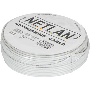 Кабель NETLAN EC-UU004-5E-PVC-GY U/UTP 4 пары, Кат. 5e (Класс D), 100МГц, одножильный, BC (чистая медь), внутренний, PVC нг (B), серый, 305м