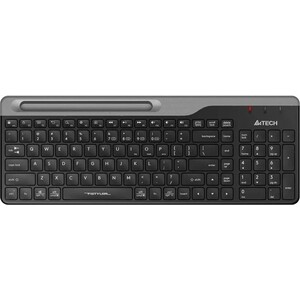 Клавиатура беспроводная A4Tech Fstyler FBK25 black/grey (USB, BT/Radio, slim, multimedia) (FBK25 BLACK) клавиатура defender 1 hb 420 ru проводная мембранная 107 клавиш usb 1 5 м черная