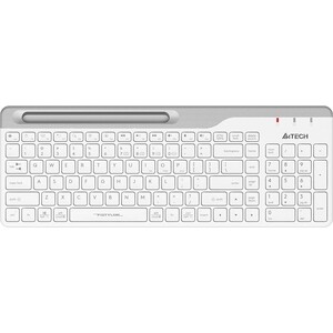 Клавиатура беспроводная A4Tech Fstyler FBK25 white/grey (USB, BT/Radio, slim, multimedia) (FBK25 WHITE) Fstyler FBK25 white/grey (USB, BT/Radio, slim, multimedia) (FBK25 WHITE) - фото 1