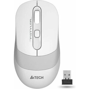 Мышь беспроводная A4Tech Fstyler FG10S white/grey (USB, оптическая, 2000dpi, 3but, silent) (FG10S WHITE) мышь a4tech v track g3 200ns оптическая 1000dpi беспроводная usb 3but